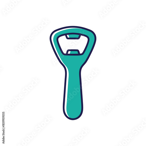 Turquoise Bottle Opener Against Black Background Simple Clean Design Tool For Opening Beverage Containers