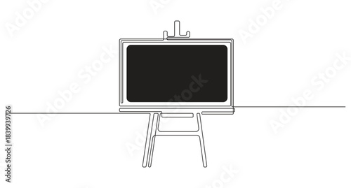 Continuous Line Drawing of an A-Frame Chalkboard Sign,Chalkboard minimalist one line art drawing vector illustration.