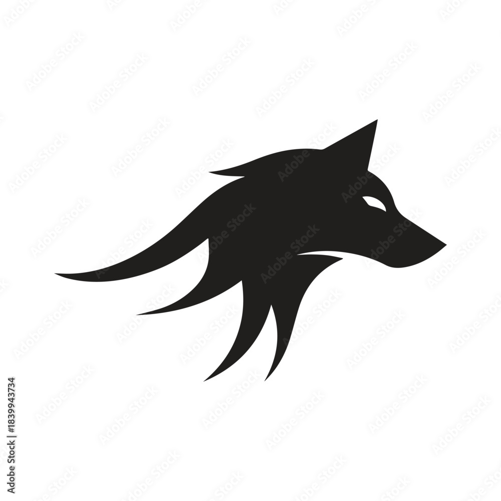Obraz premium Sharp Angular Wolf Symbol Designed For Innovative Branding Identity