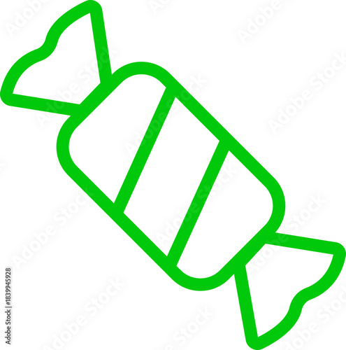 Candy sweets icon in colorful flat line style featuring confection, dessert, treat, bonbon, sugar, snack and related synonym elements for holiday graphics, packaging, party design and decoration