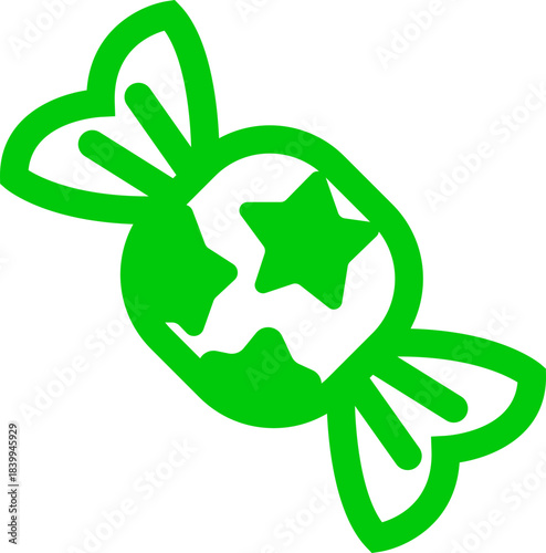 Candy sweets icon in colorful flat line style featuring confection, dessert, treat, bonbon, sugar, snack and related synonym elements for holiday graphics, packaging, party design and decoration