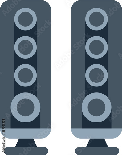 Two tall and sleek audiophile tower speakers stand ready to deliver powerful and immersive sound