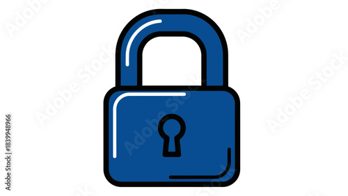 Secure Padlock Icon Representing Data Protection, Privacy Safety, Cyber Security Lock, Password Access Control, Encrypted Information, Account Safety and Digital Security System in Minimal Flat Design