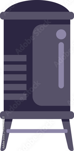 Modern water cooler dispenser standing on tripod legs, equipment for making hot and cold beverages