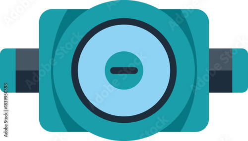 Water meter showing negative value icon in flat style on a white background