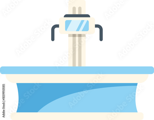 Medical scanner machine standing on white background, concept of healthcare and modern diagnostics