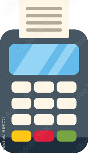 Pos terminal printing a receipt, representing modern payment technology and financial transactions
