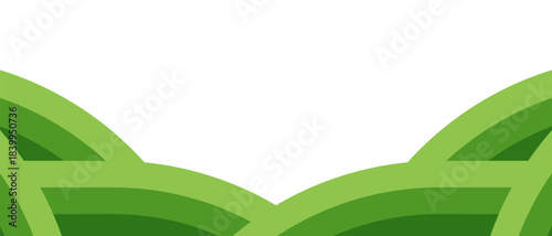 Minimal abstract green header with soft curved layers creating a natural flowing frame around a bright white center, suitable for flyers, posters, business templates, and digital graphics.
