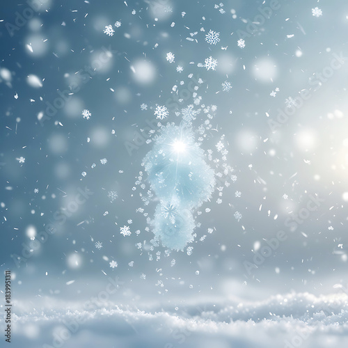 Falling Snowflakes and Abstract Ice Formation in Winter Blizzard Keywords: snow, snowflake