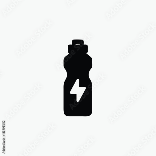  energy drink bottle icon silhoutte vector template