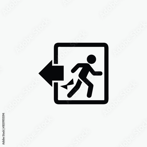 evacuation icon silhoutte vector style template