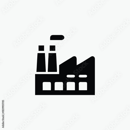 : factory icon silhoutte vector style template