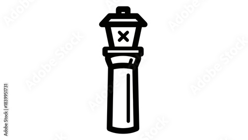 Vintage Street Lamp: A classic street lamp silhouette, depicted in a minimalist style, represents an era of elegance and functionality in urban design. 
