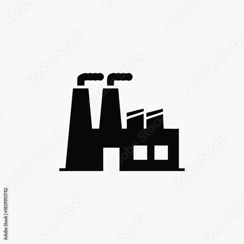 : factory icon silhoutte vector style template