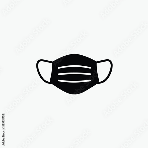 face mask icon silhoutte vector style templat