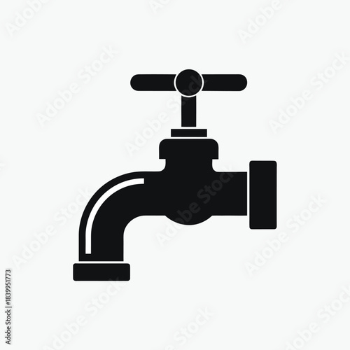 faucet icon silhoutte vector style template