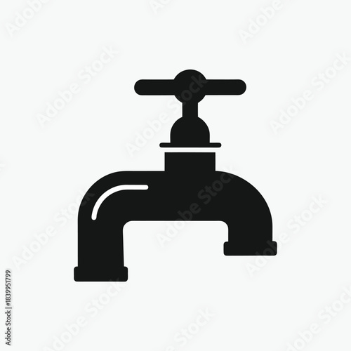 faucet icon silhoutte vector style template