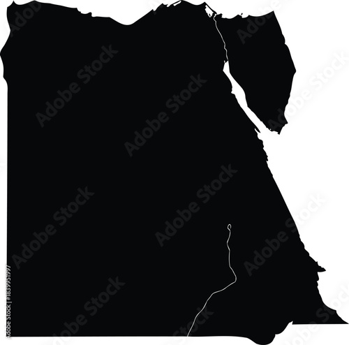 Black Silhouette Map of a Country with Transparent Background
