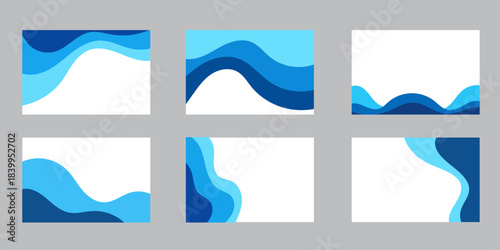  Abstract Blue Shape Border and Corner Frame Vector Set Collection