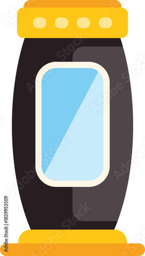 Phone booth of the future with a window for viewing featuring a sleek, modern design