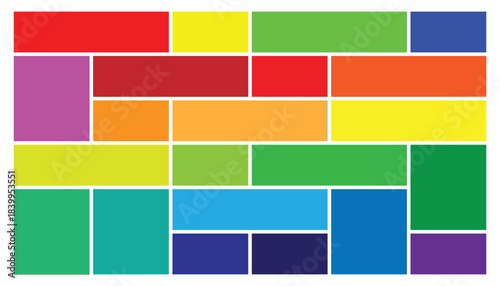 Vibrant colorful abstract geometric pattern with a variety of bright rectangular shapes in a modern artistic composition