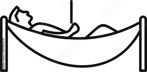 Man enjoying summer vacation, relaxing in hammock, leisure and tranquility