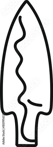 Line drawing of an arrowhead, a symbol of hunting and warfare in ancient cultures