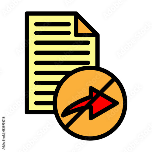 No Share Vector Filled Icon Design