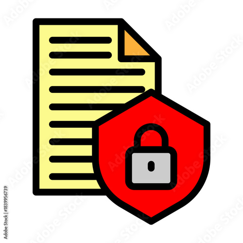 Protected File Vector Filled Icon Design