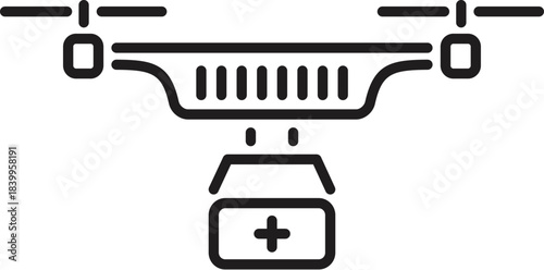 Medical drone carrying first aid kit, providing fast and efficient healthcare delivery in emergencies