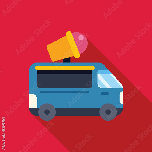 Ice cream truck selling refreshing treats on a sunny day