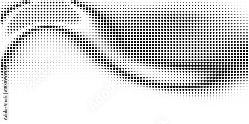 Black-white gradient halftone dots background. Pop art in vector illustration for your creative design