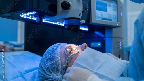 Patient Undergoing Eye Surgery Eye Surgery Laser Treatment Medical Procedure