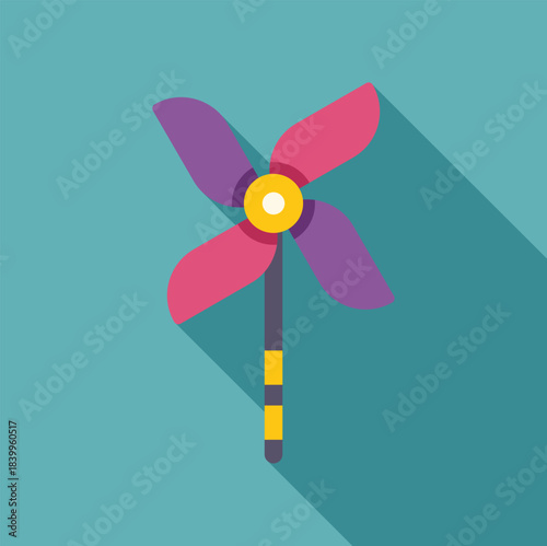 Child's toy pinwheel spinning in the wind, creating a playful and nostalgic atmosphere