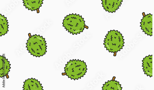 Cute durian fruits pattern background vector design