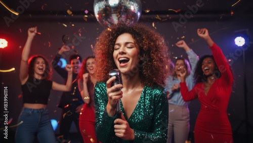 Joyful Karaoke Night with Friends Celebration Party Music