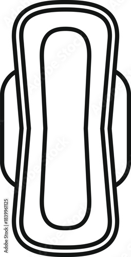 Sanitary pad vector line icon for feminine hygiene and menstruation concepts