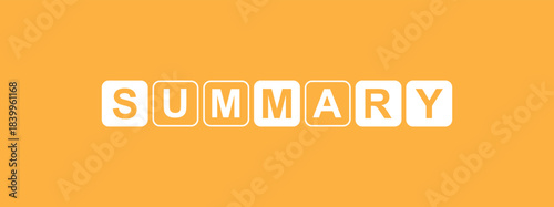 summary text on yellow background