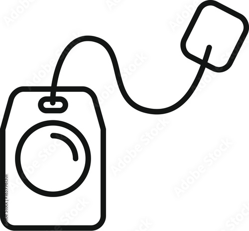 Teabag with attached string and label, symbolizing hot beverage preparation, brew, and infusion