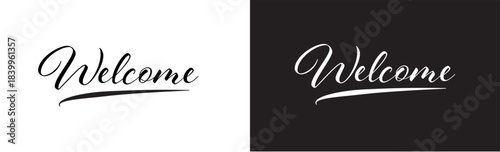 welcome text on white background