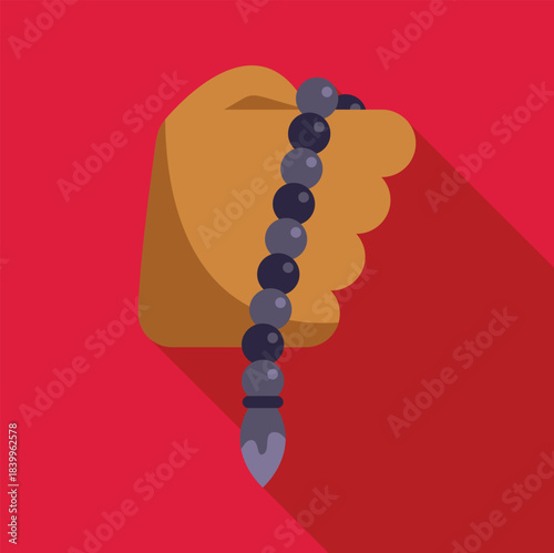 Hand holding tasbih beads used for spiritual devotion and prayer