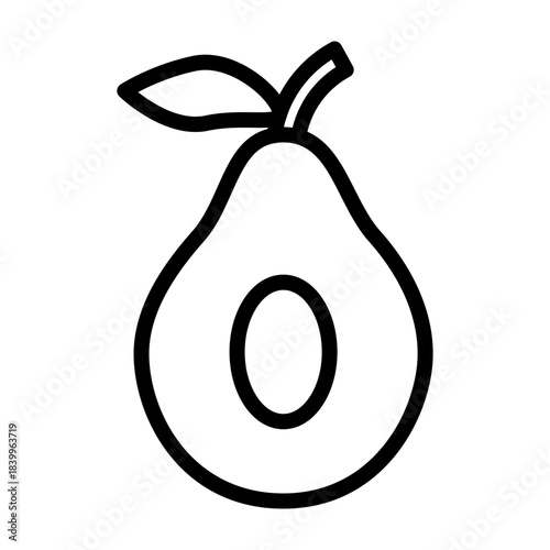 Avacado Vector Line Icon Design