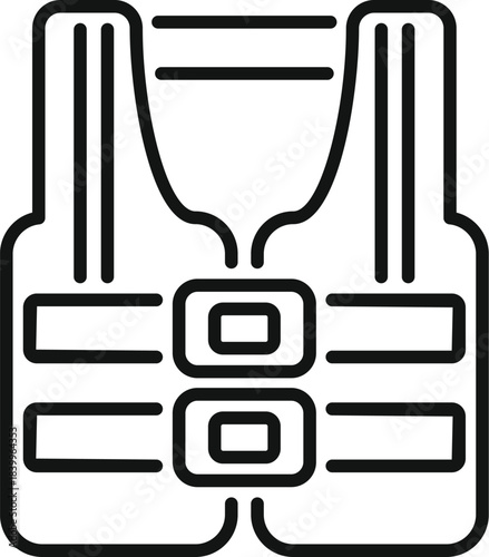 Life vest outline highlighting protection and buoyancy for water activities