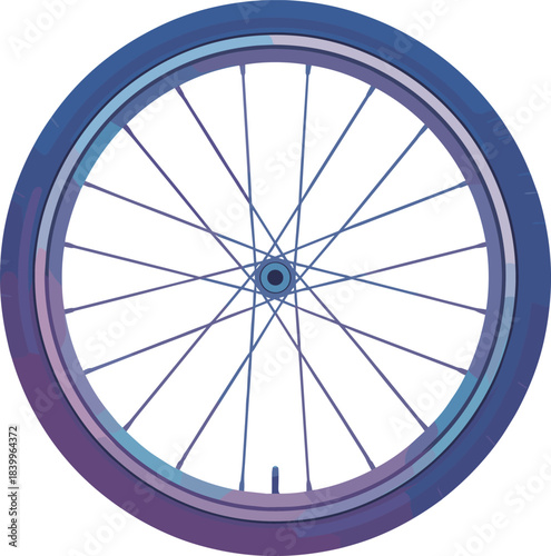 Abstract Gradient Bicycle Wheel and Tire Vector Illustration