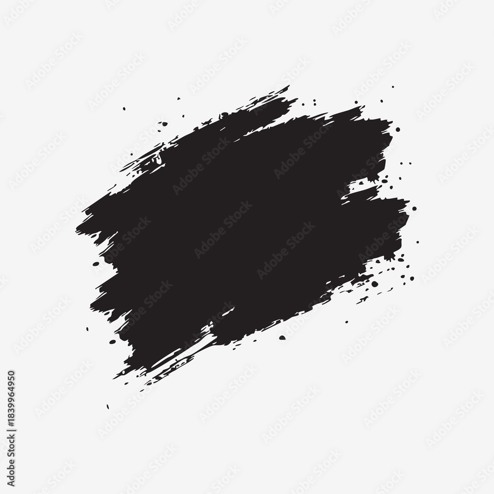 Obraz premium Black Brush Stroke on White Background