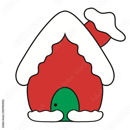 Cozy Kawaii Christmas Snow House with Cute Snowy Roof
