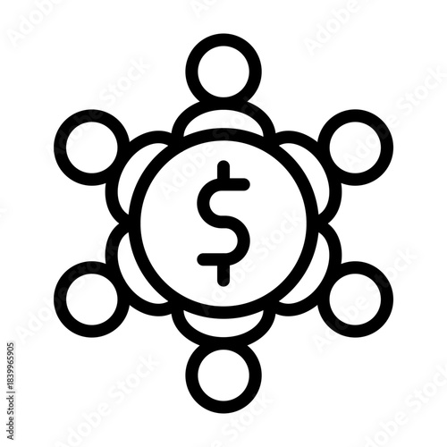 Crowdfunding Vector Line Icon Design