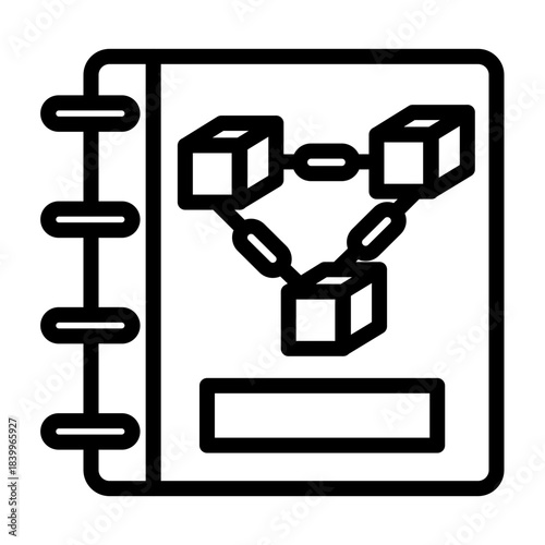 Blockchain Ledger Vector Line Icon Design