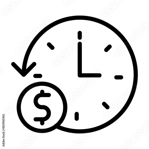 Investment Round Vector Line Icon Design