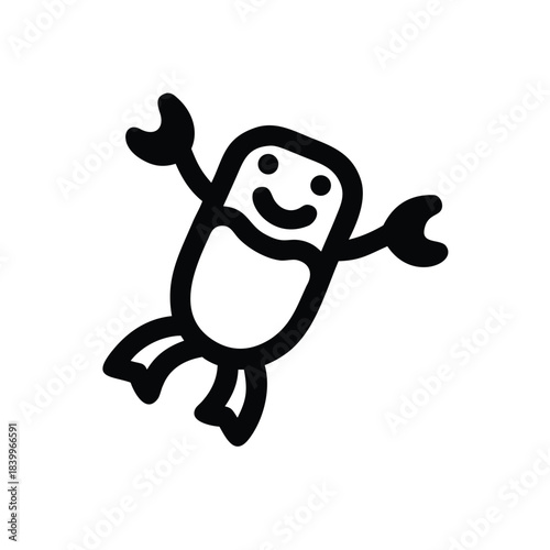 Happy Blob Character Illustration